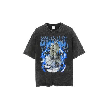 High Street Tide Printing Old Retro Short Sleeve T Shirt