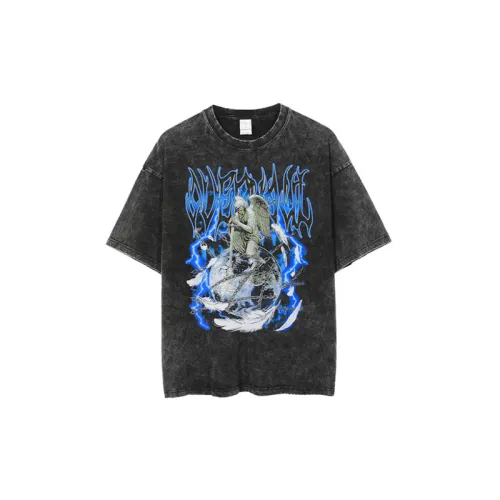 High Street Tide Printing Old Retro Short Sleeve T Shirt
