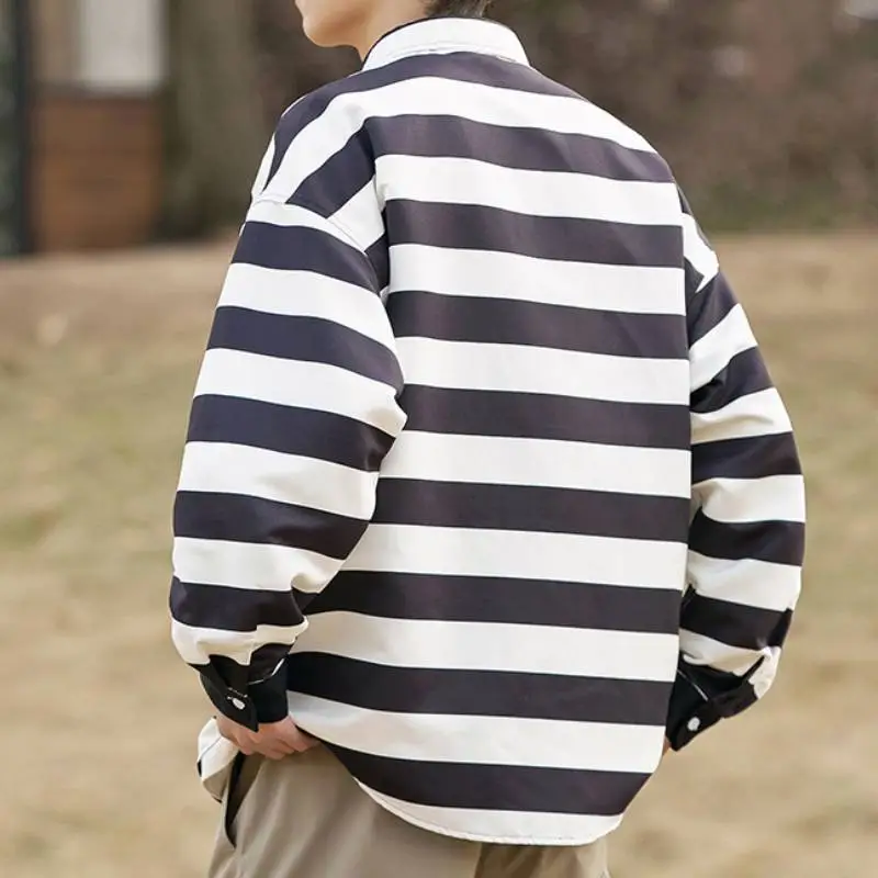 Casual Striped Acrylic Fibres Shirt-3