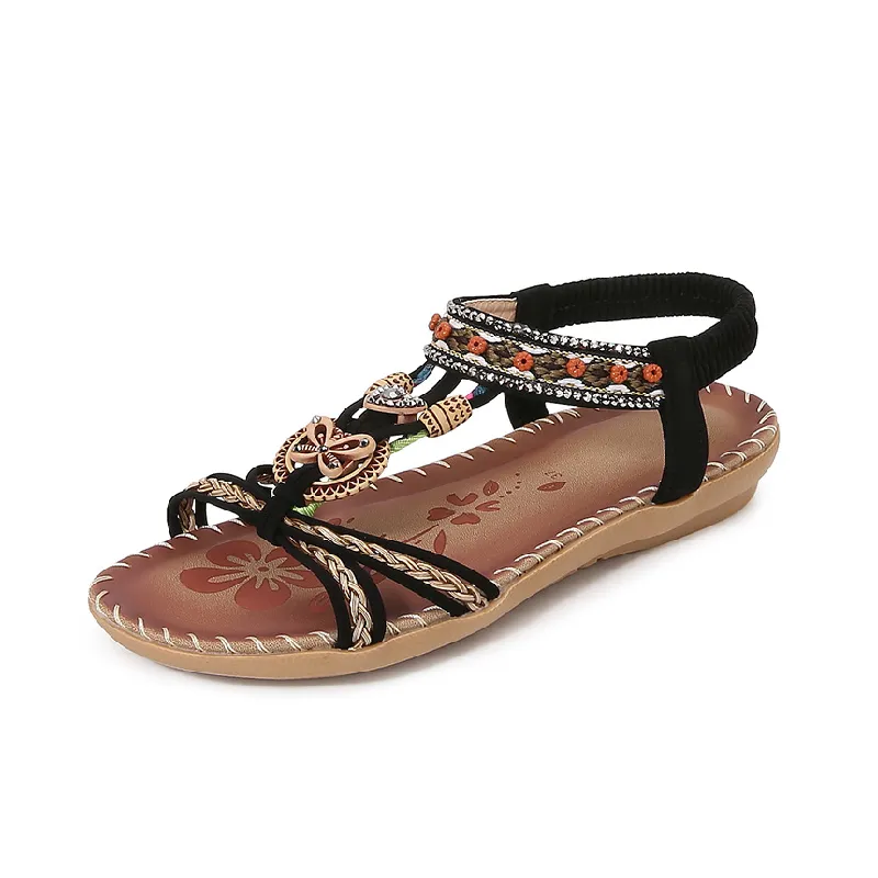 Simple Rhinestone Beach Sandals-2