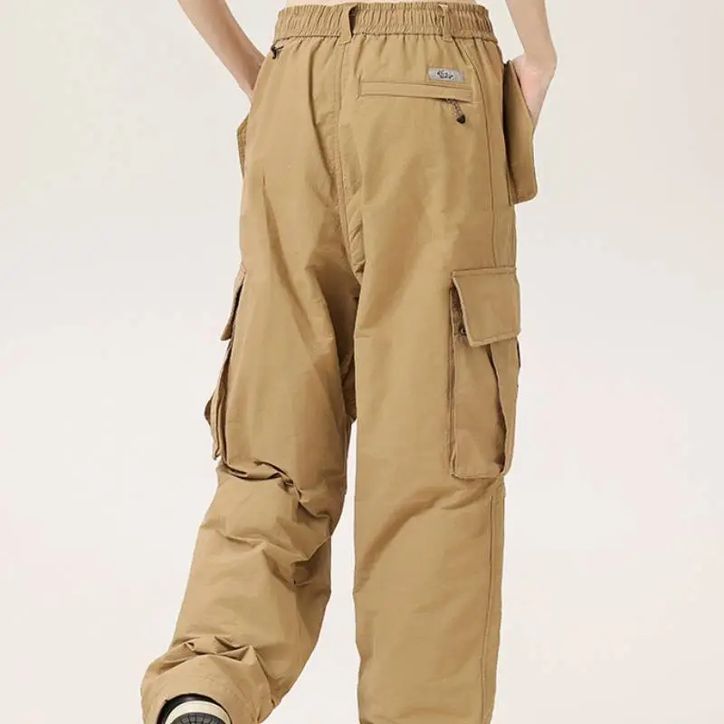 Casual Flare Leg Cotton Cargo Pants-5