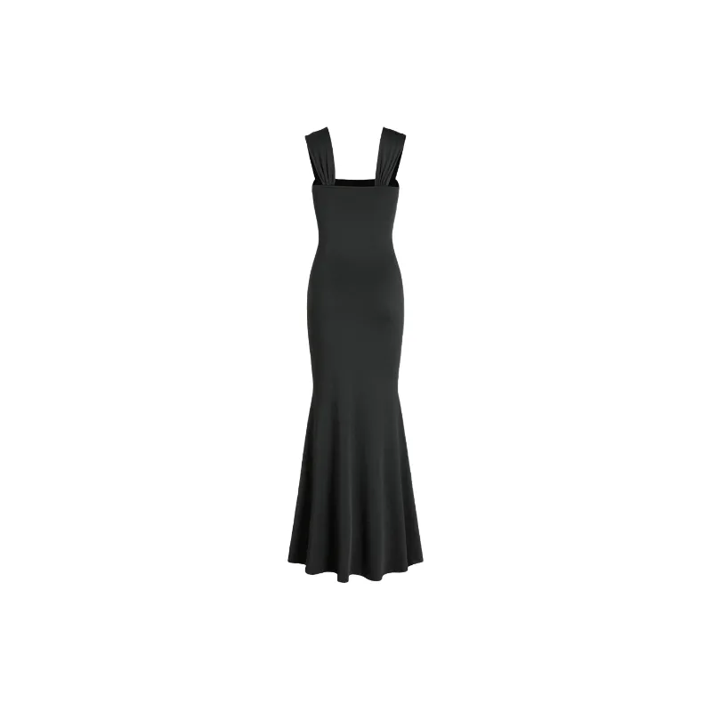 Sexy Plain Knitted Fabric Dress Women-1