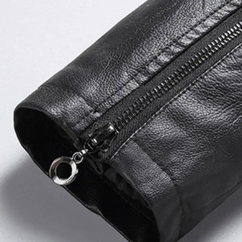 Casual Loose Breathable Leather Jacket-3