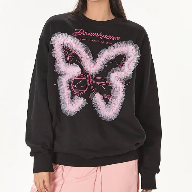 Funky Butterfly Loose Sweatshirt-2