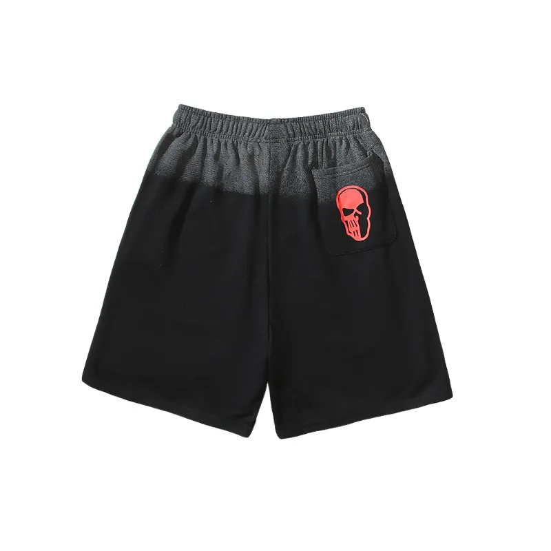Street Washed Print Cotton Blended Fabric Casual Shorts-3
