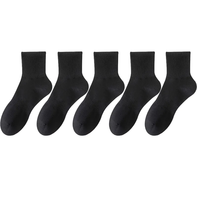 Casual Plain Cotton Mid Calf Sock-0