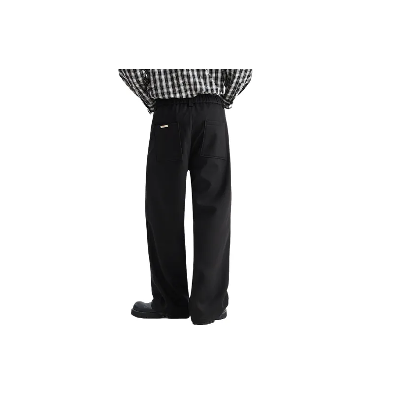 Fashionable Loose Straight Leg Cotton Blended Fabric Casual Pants-8
