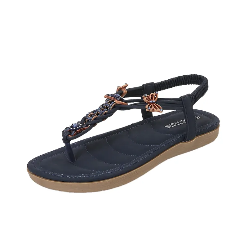Simple Rhinestone Beach Sandals-5