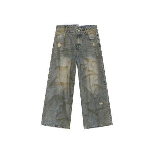 Retro Washed Niche Design Jeans