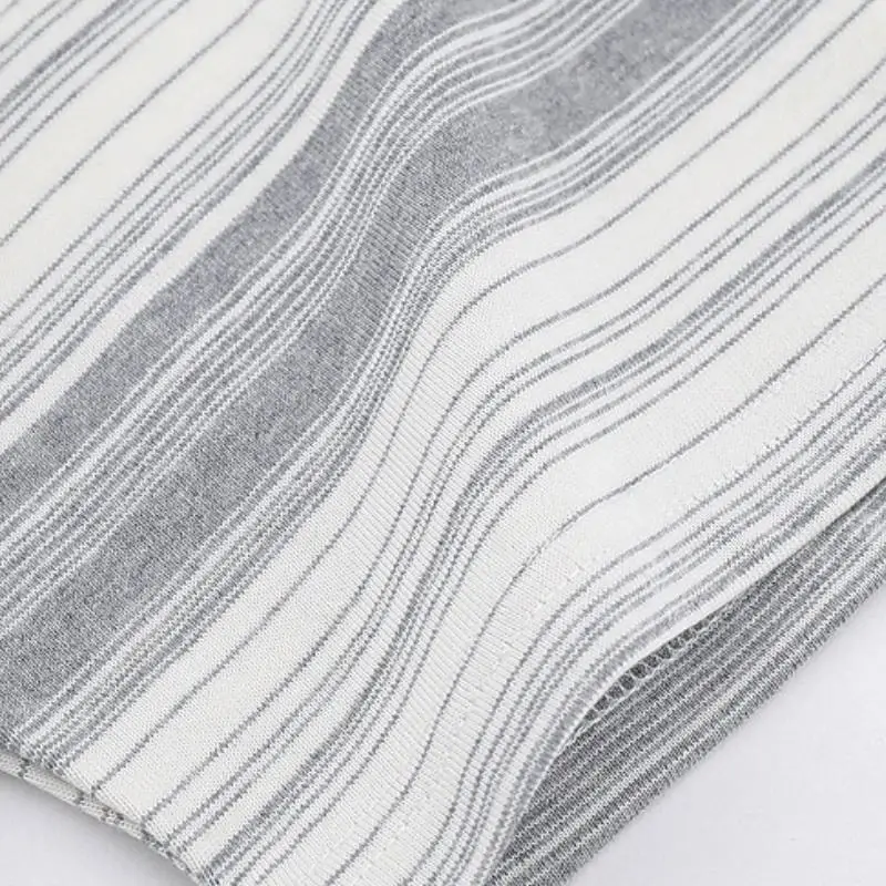 Retro Striped Cotton Blended Fabric T Shirt-2