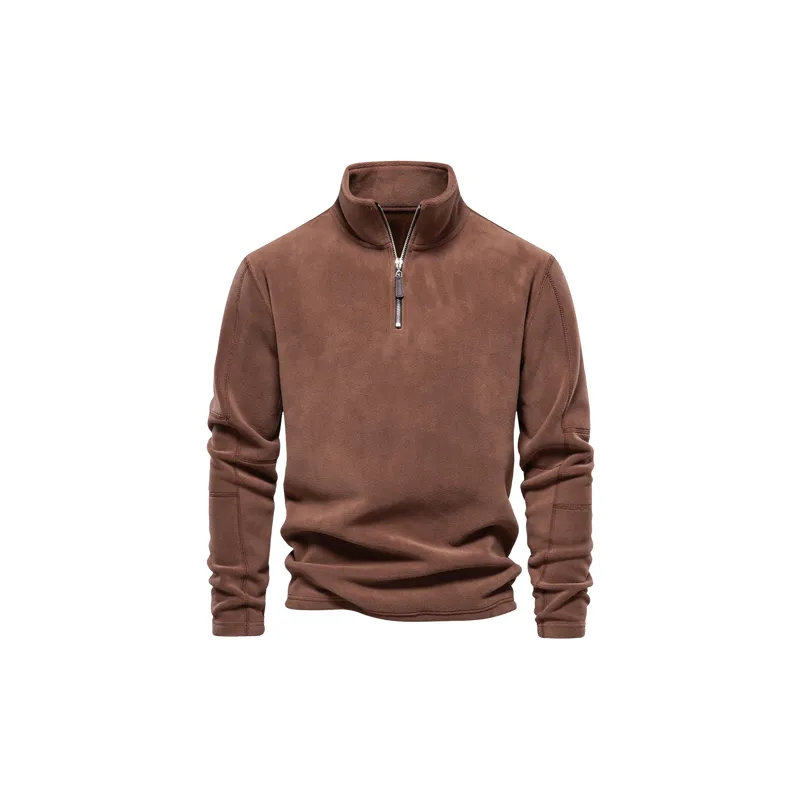 Simple Plain Polyester Sweatshirt-0