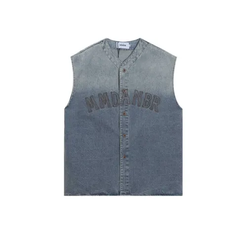 Embroidered Gradient Denim Vest