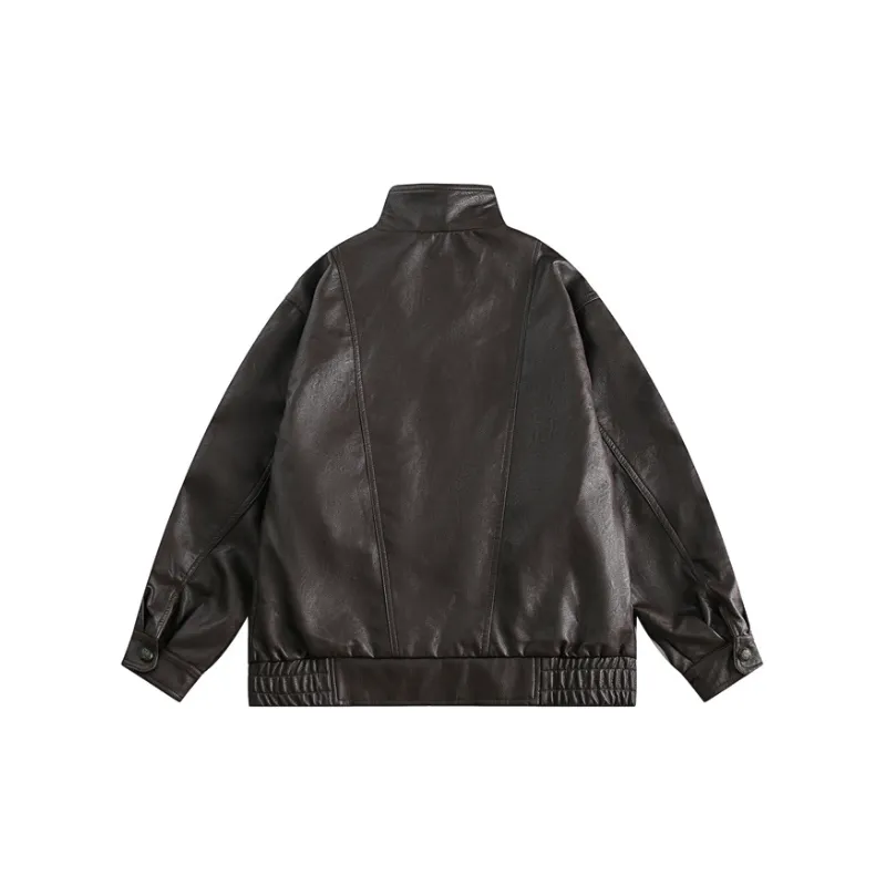 Retro Loose Casual Motorcycle Jacket-1
