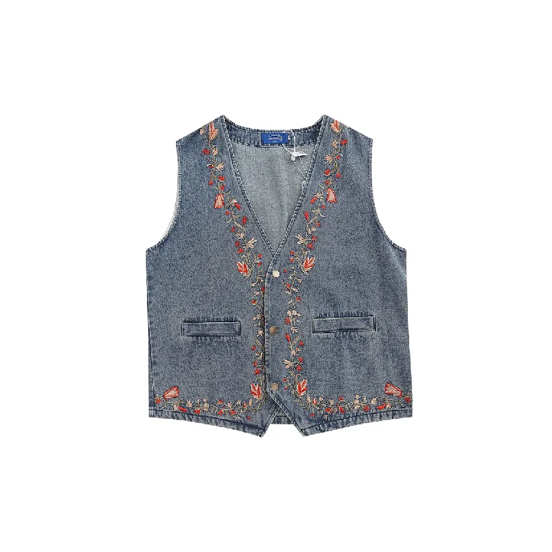 Retro Loose Denim Vest-0