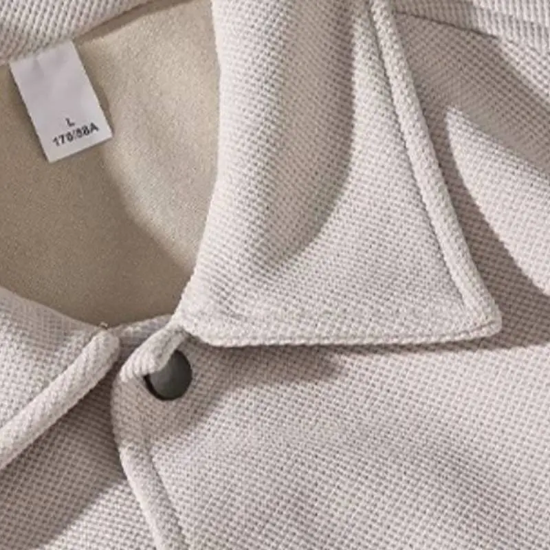 Plain Fashionable Blended Synthetic Fabrics Jacket-7