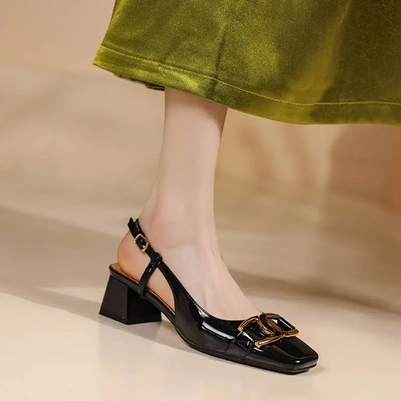 Simple Metal Mary Jane Shoes-4