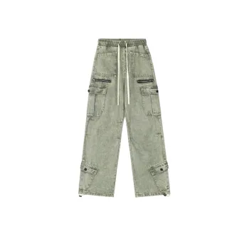 High Street Vintage Washed Old Multi Pocket Tooling Jeans