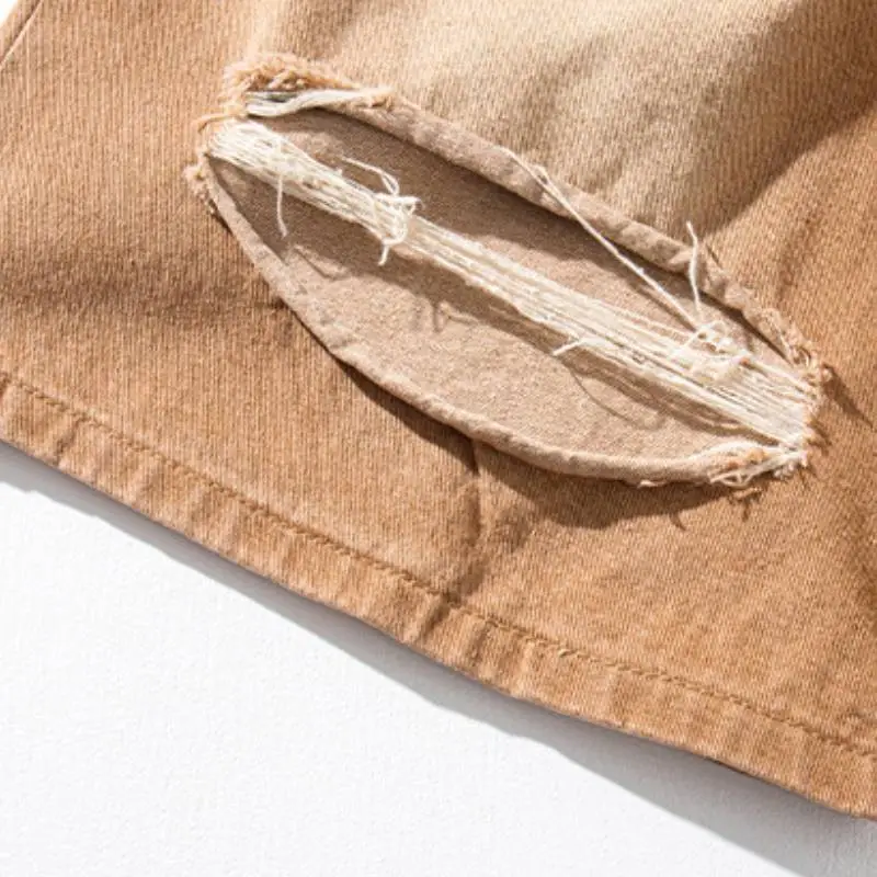 Fashionable Ripped Denim Shorts-9