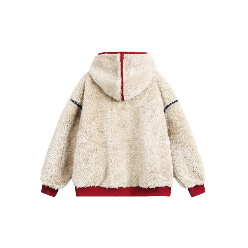 Retro Loose Blended Synthetic Fabrics Velvet Jacket-1