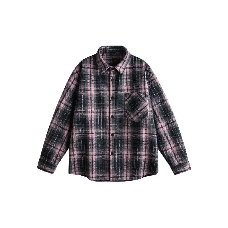 Trendy Contrast Color Acetate Shirt-0