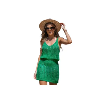 Fashionable Hollow Out Polyester Dress Women