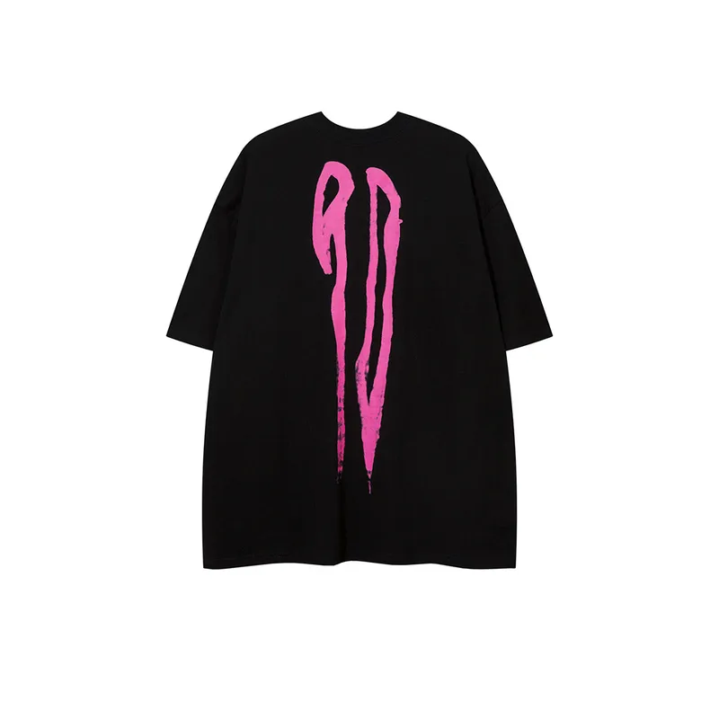 Graffiti Hand painted Letter Large Printed Short sleeved T shirt-1