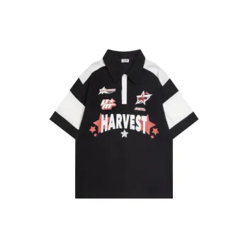 Contrast Color Waffle Polo Shirt