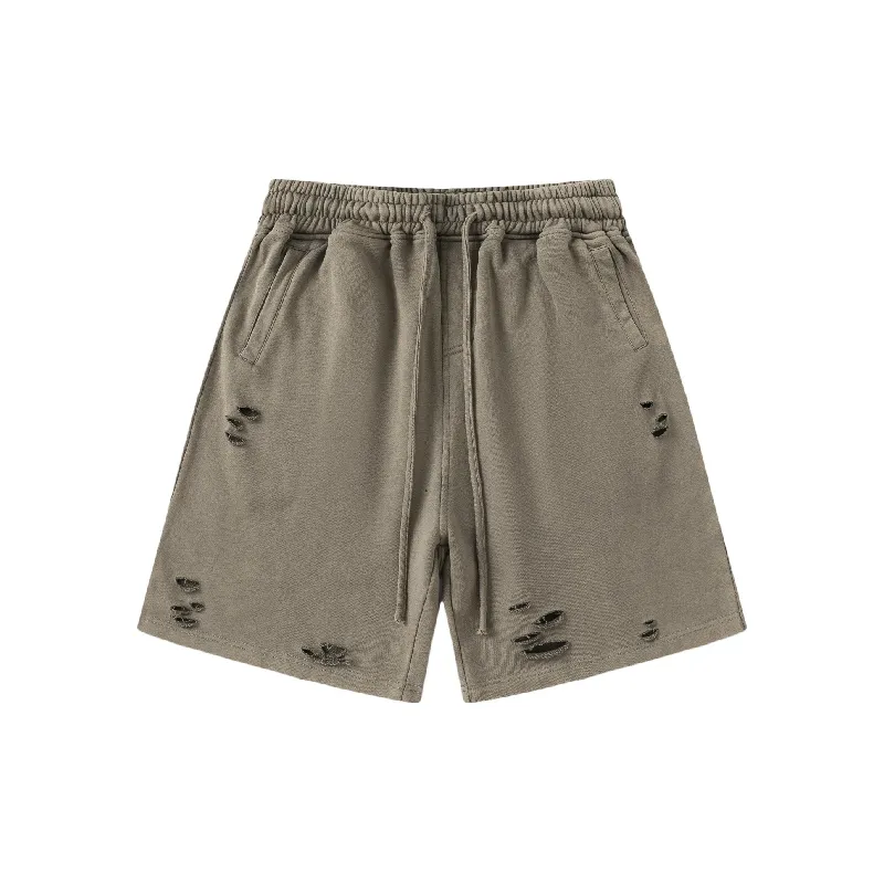 Ripped Distress Vinylon Sports Shorts Unisex-2