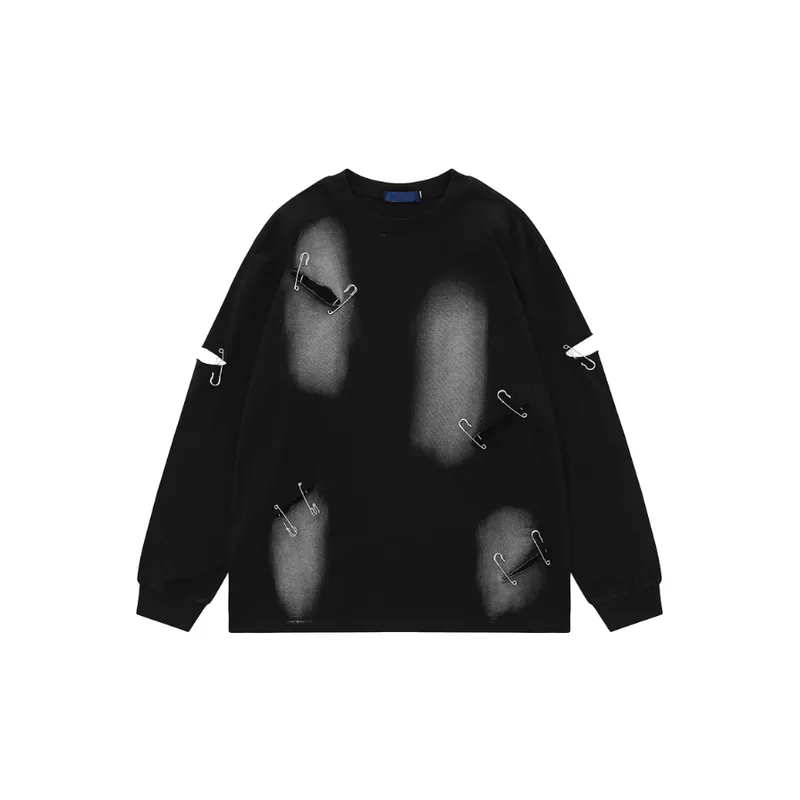 Broken Pin Tie dyed Distinctive Round Neck Thin Sweatshirt