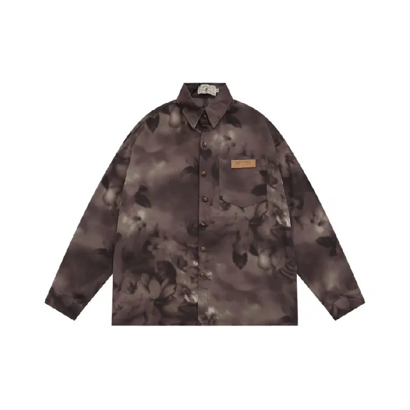 Loose Retro Tie Dye Long Sleeved Shirt-0