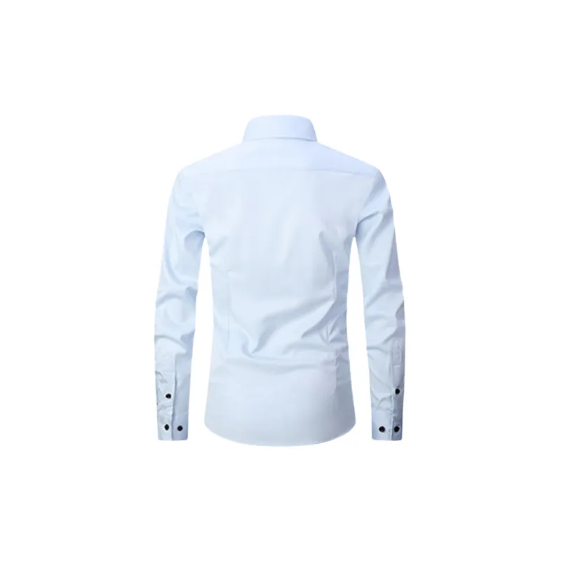 Business Plain Blended Synthetic Fabrics Shirt-11
