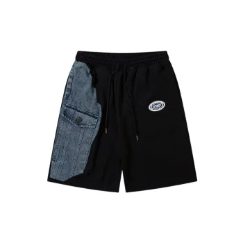 Tide Street Hip Hop Denim Stitching Personalized Shorts