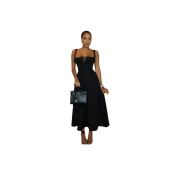 Fashionable Plain Milk Fiber Slip Dress Women
