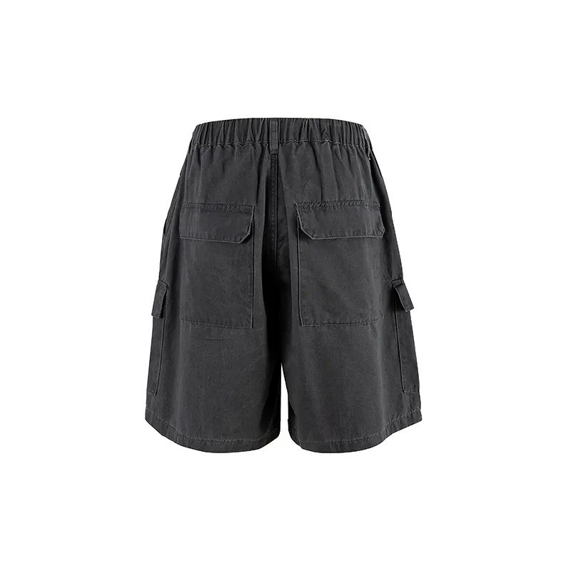 Simple Large Pockets 100% Cotton Casual Shorts-1
