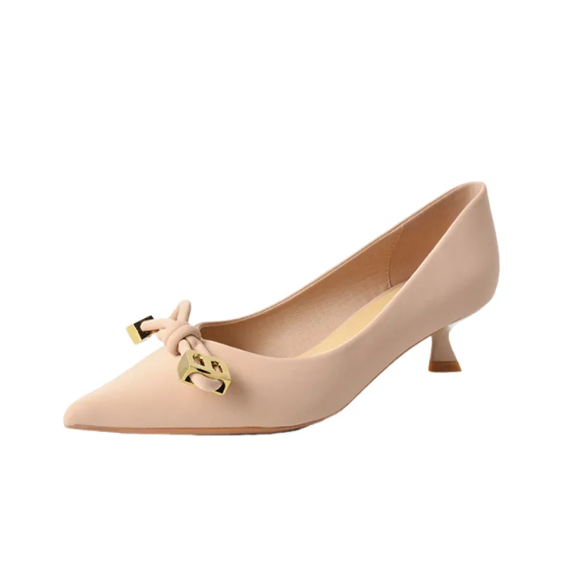 Plain Bow High Heels-0