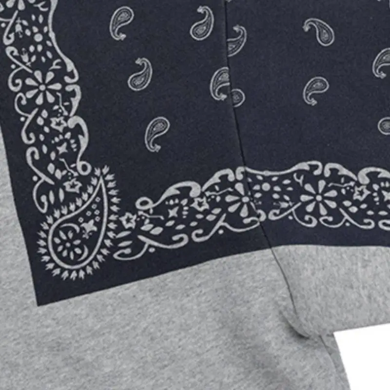 New Fashion Brand Retro Cashew Flower Stitching and Velvet Crewneck Loose Sweatshirt-6