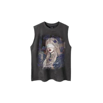 Retro Loose Blended Synthetic Fabrics Vest