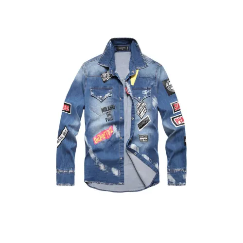 Denim Fashion Collision Design Printed Hand-painted Jacket