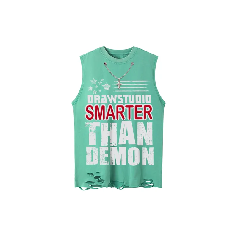 Hip Hop Loose Sleeveless Cotton Vest-2