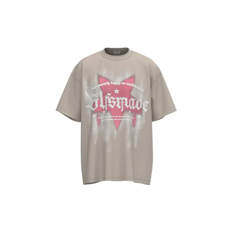 Loose Letter 100% Cotton T Shirt Unisex-0
