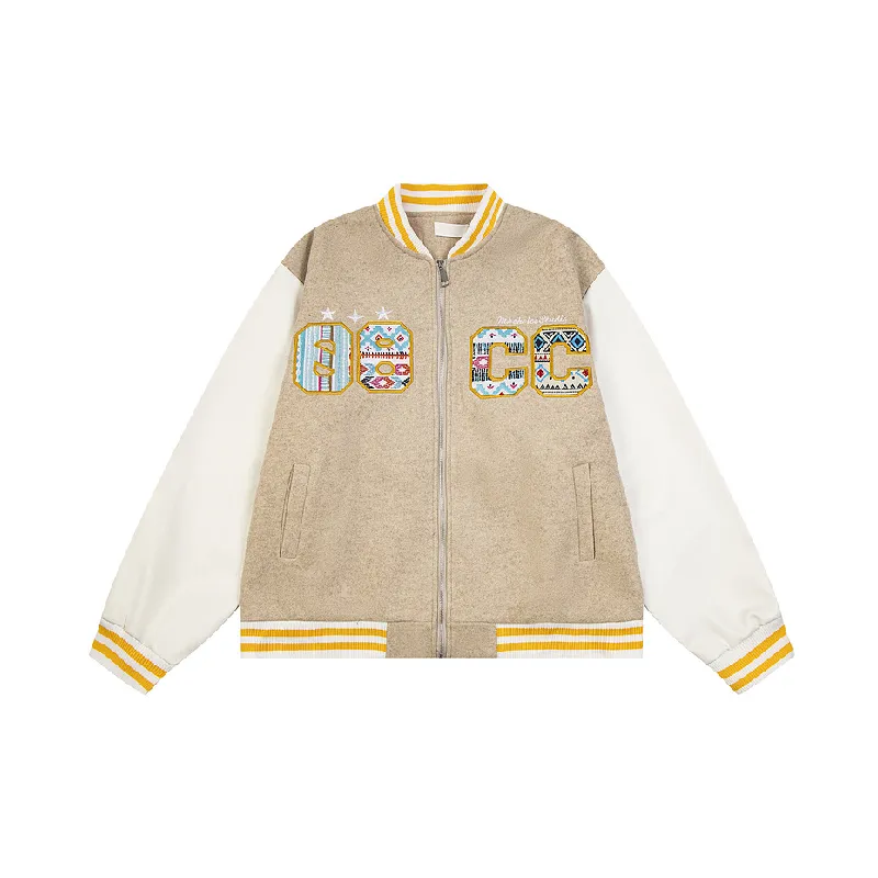 Fashionable Embroidery Loose Baseball Jersey-4