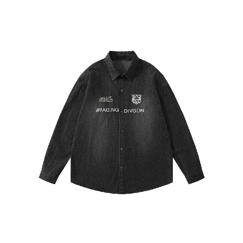 Retro Embroidered Denim Jacket-0