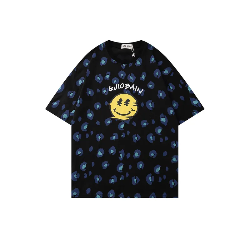 Trendy Smiley Printed Short sleeved T shirt-4