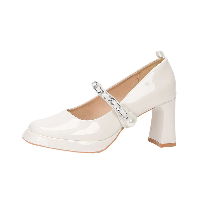 Fashionable Pearls Mary Jane Shoes-0