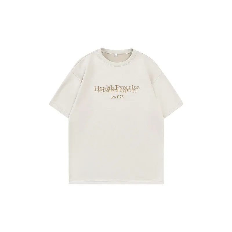 Plain Letter Polyester T Shirt-4