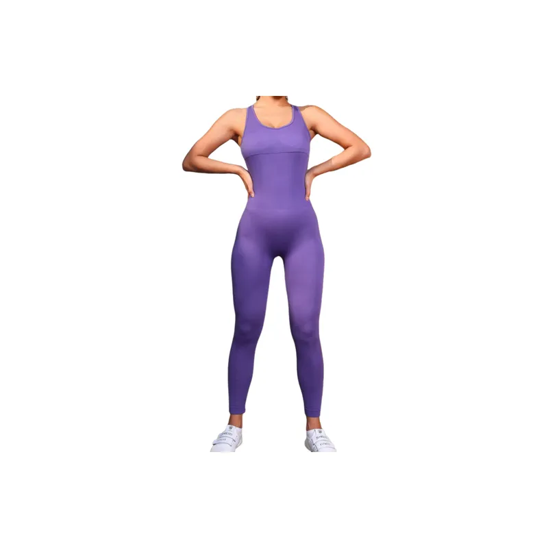 Sports Casual Blended Synthetic Fabrics Bodysuit Women-4