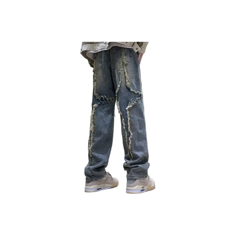 Washed Hip Hop Distressed Street Fashion Jeans-1