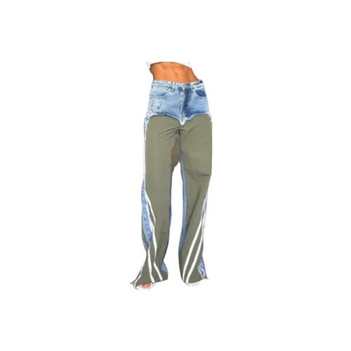 Fashionable Contrast Color Jeans