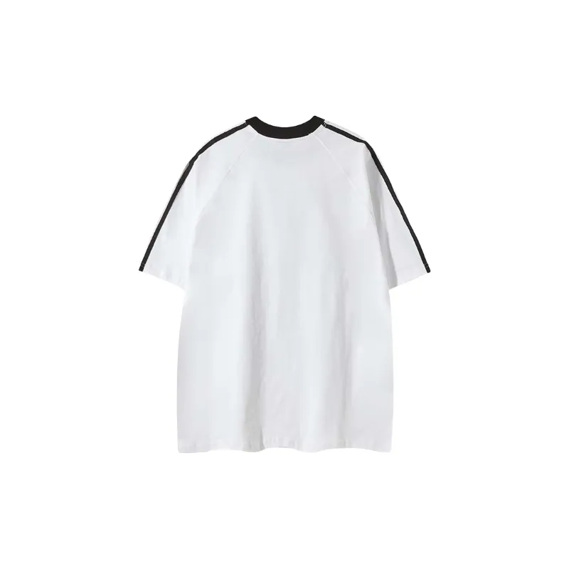 Retro Loose Cotton Blended Fabric T Shirt-1