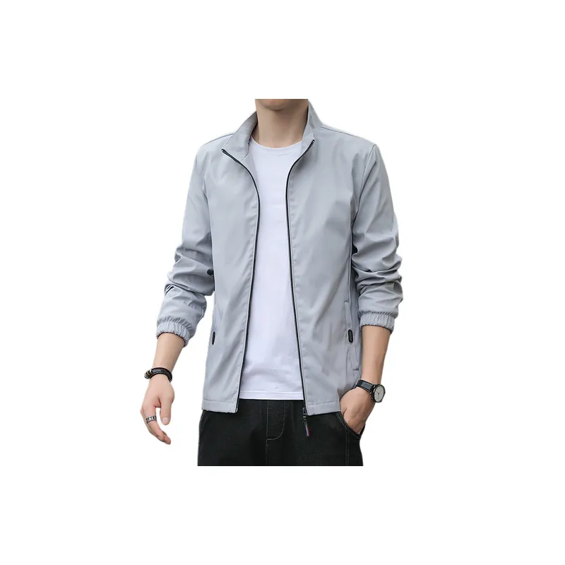Casual Simple Blended Synthetic Fabrics Jacket-4